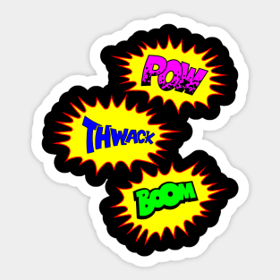 Pow, Thwack, Boom Comic Sounds Sticker